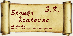 Stanko Kratovac vizit kartica